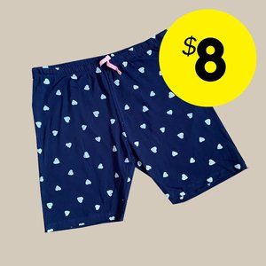 Emily & Jane Navy with Heart Pattern Pajama Shorts Bottom